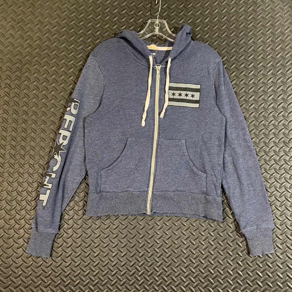 Alternative Apparel Chicago Flag‎ Full Zip Hoodie Jacket Comfy Women's Large
